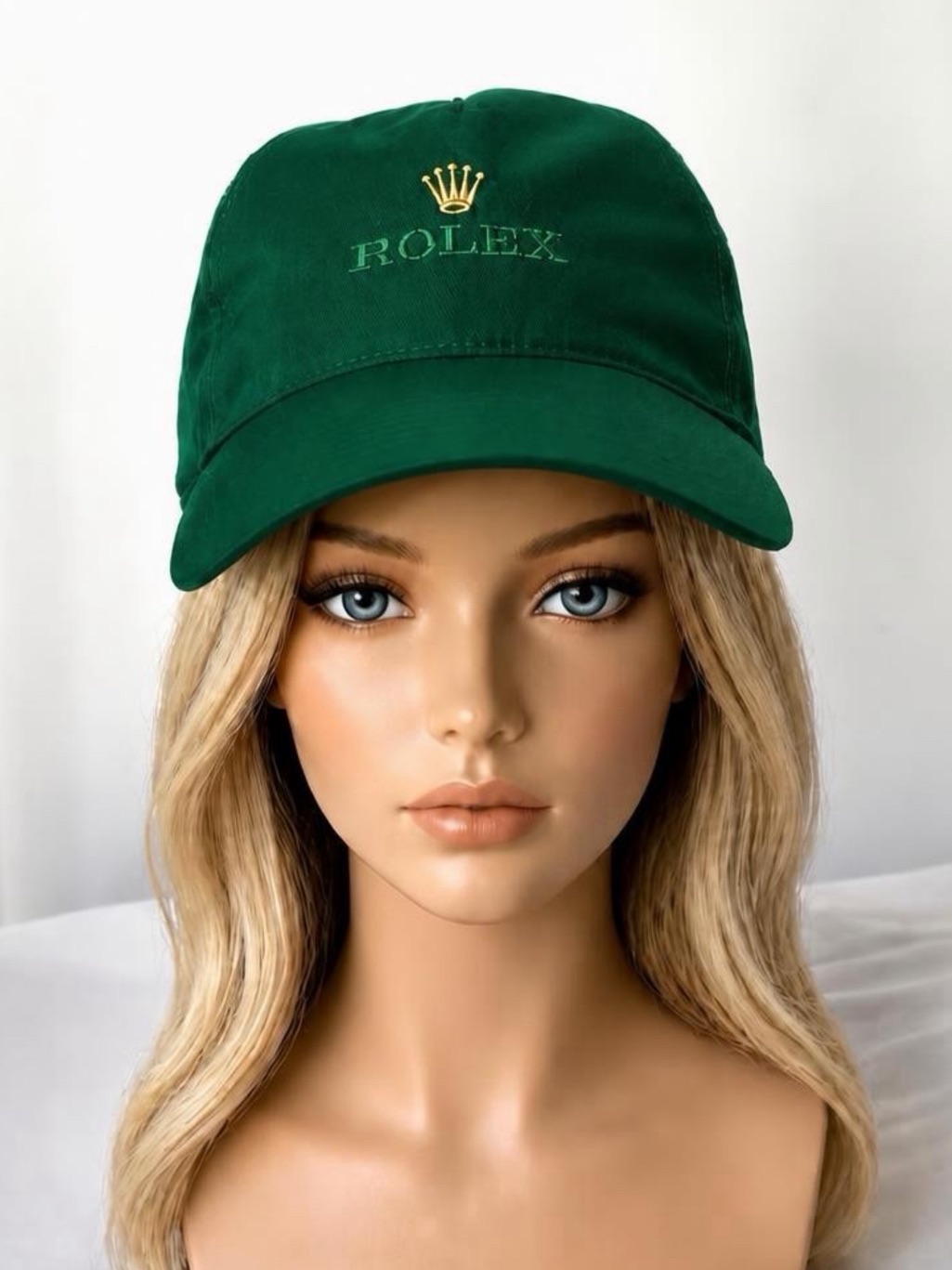 Rolex Nwot Adjustable Ball Cap Embroidered Logo Green Microfiber Unisex